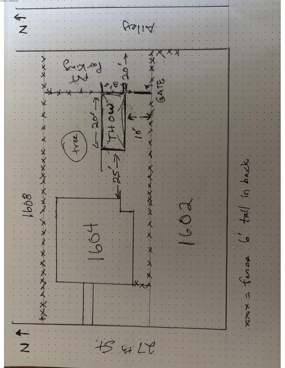 Site plan: Zoning certificate approved for small residential lot