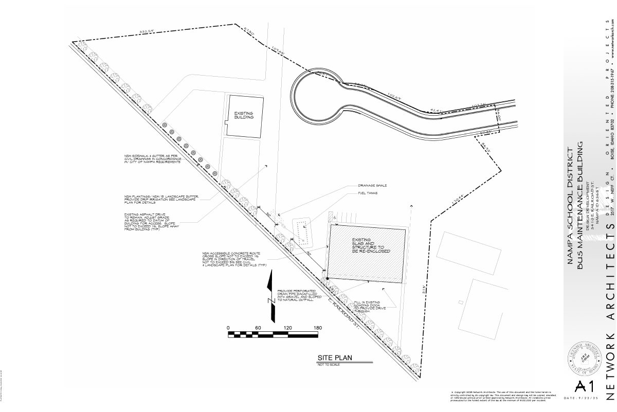 Site plan: Nampa School District bus maintenance building approved with conditions