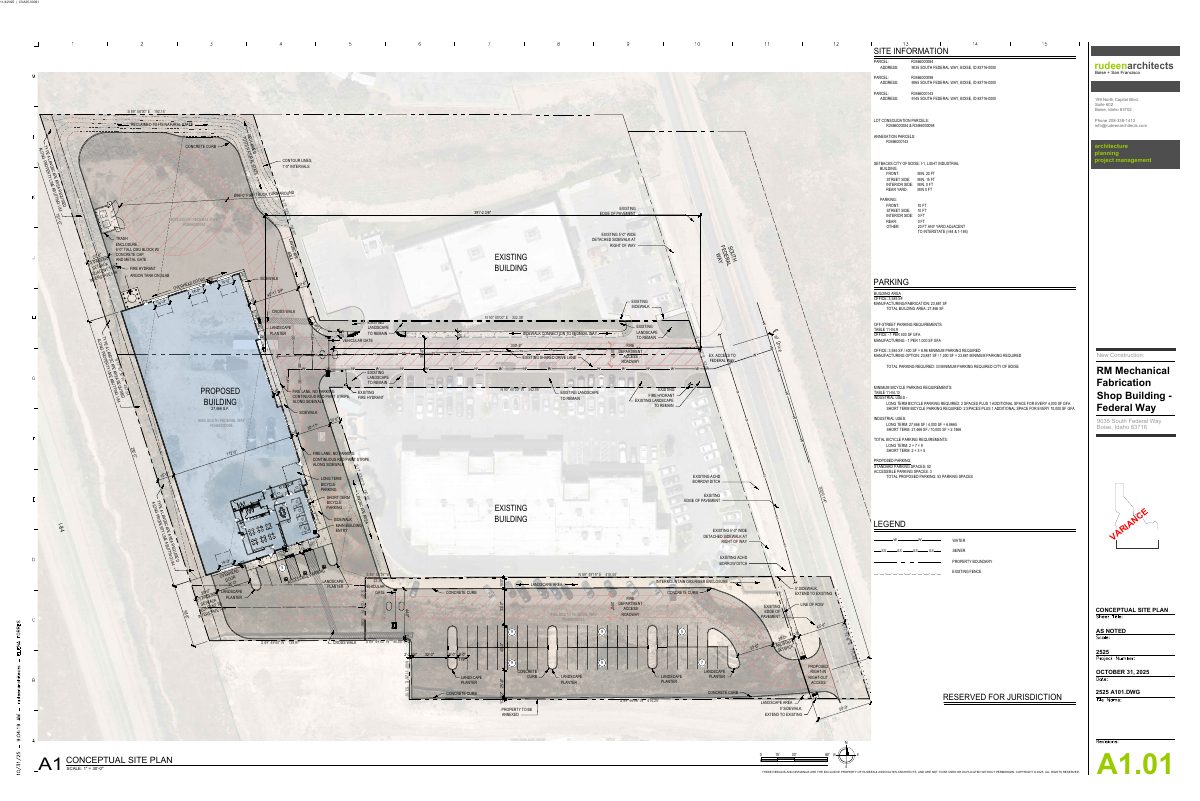 Site plan: 27,466-square-foot industrial building approved, but narrower sidewalk denied