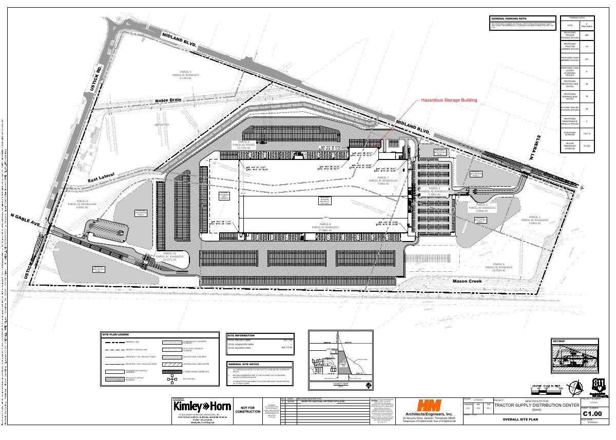 Site plan: 864,712-square-foot distribution center with hazardous liquids storage approved
