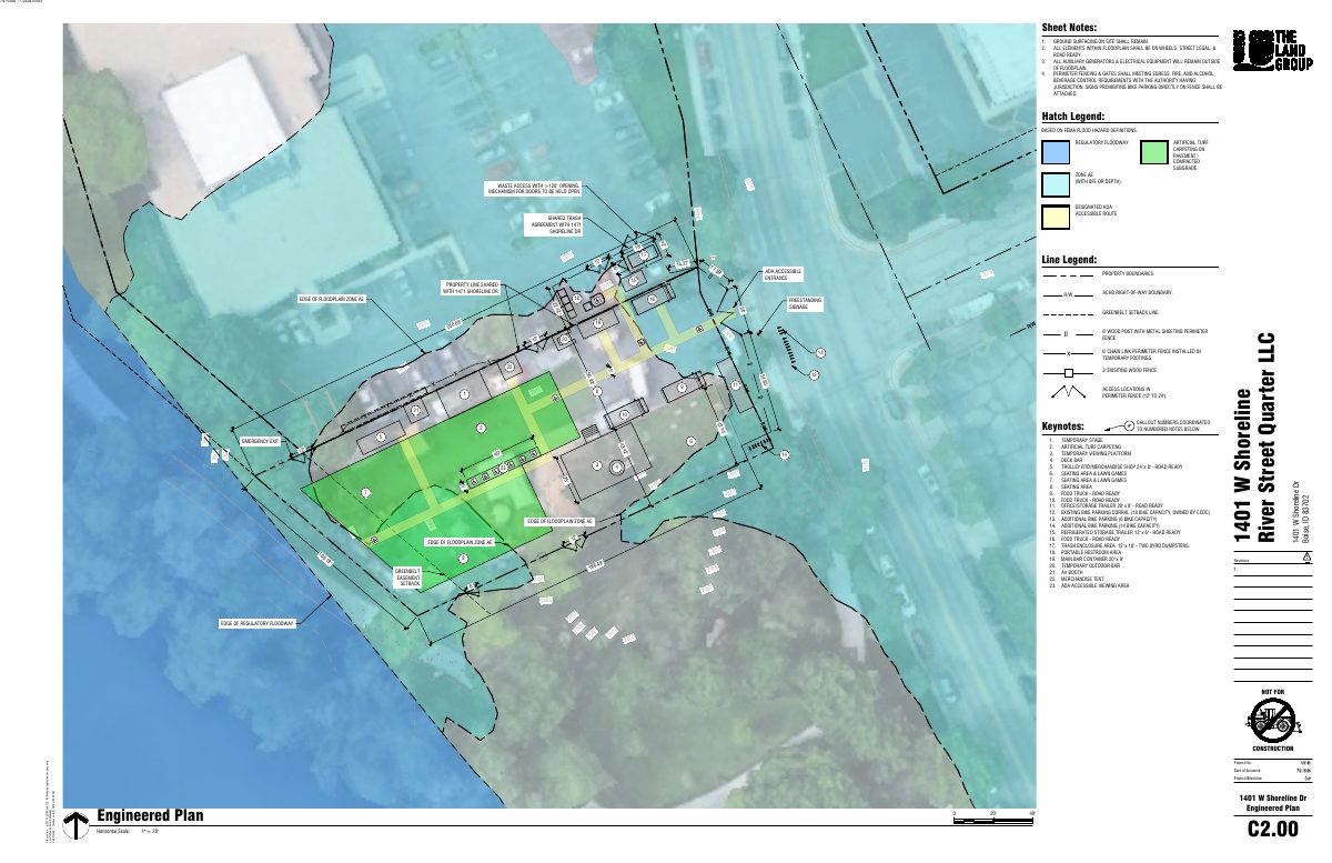 Site plan: Food truck court and event venue seeks variance for year-round use on half-acre lot