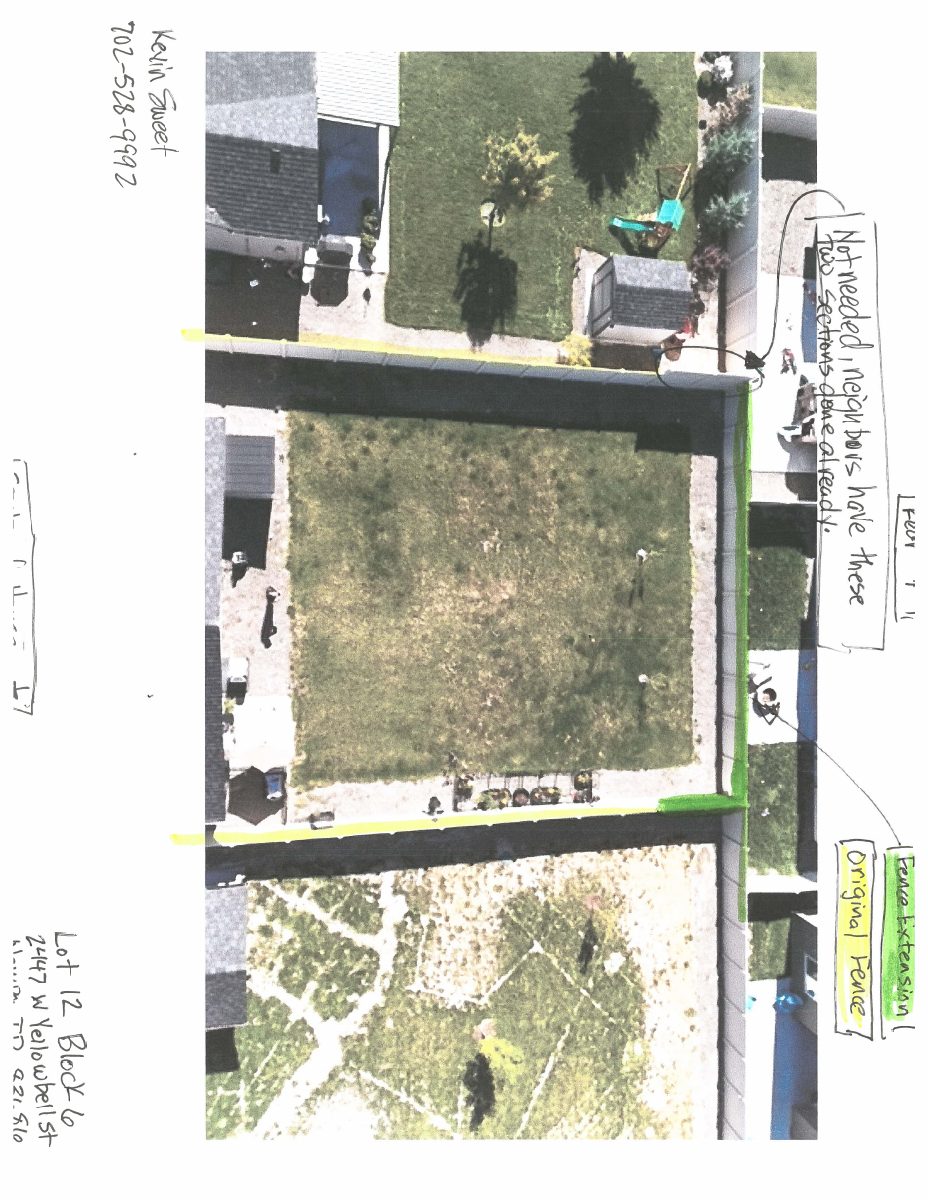 Site plan: 8-foot backyard fence approved for Nampa home with conditions