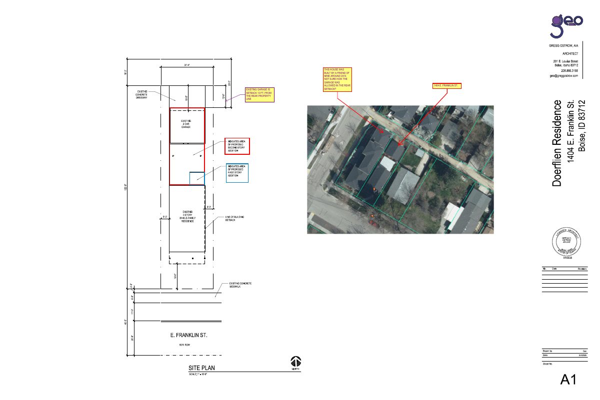 Site plan: Variance sought to connect a home's second-floor addition to its garage