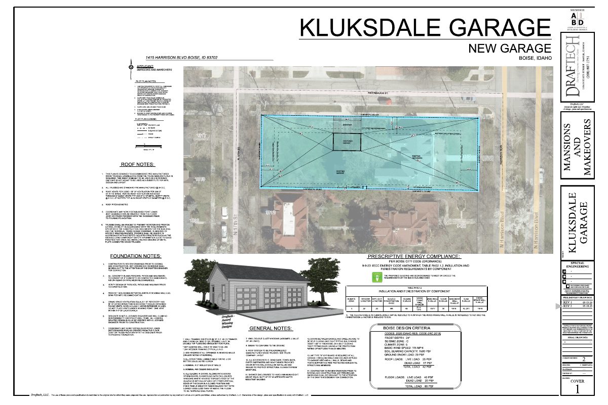 Site plan: Changes to existing garage and a new garage approved in historic district