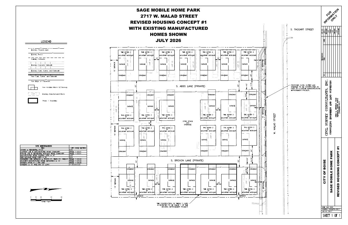 Site plan: Changes proposed to existing manufactured home community on 2-acre site