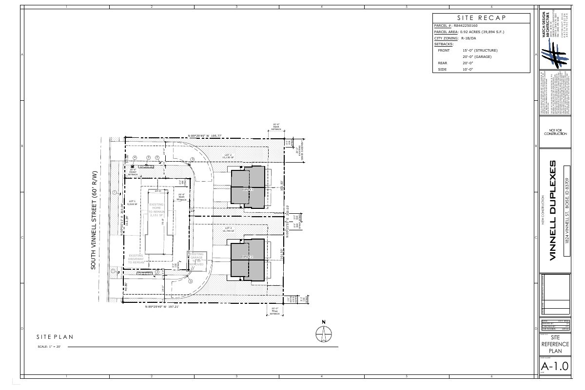 Site plan: Plan to split lot into three, adding two duplexes, is under city review