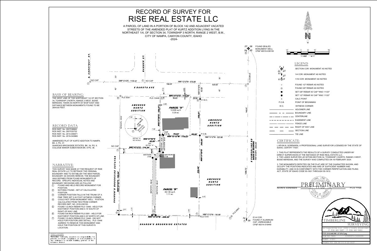 Site plan: Lot split would separate existing Nampa home from south portion for future subdivision