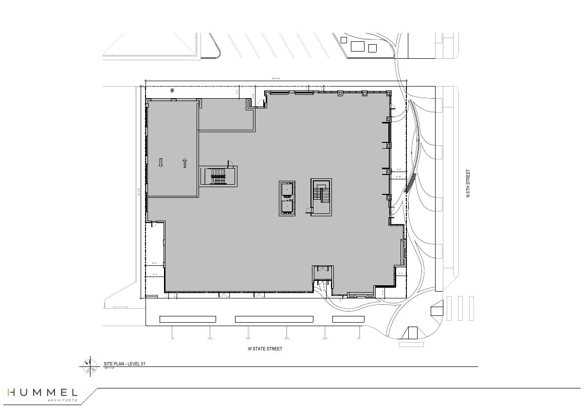 Site plan: Mixed-use building with 10 homes proposed, reviewed by Design Review Commission