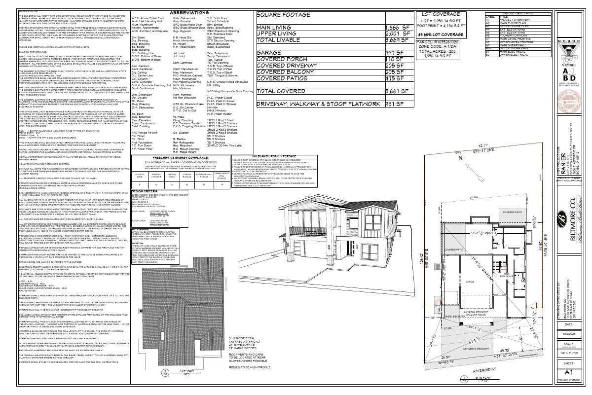 Site plan: Single-family home proposed on 0.21-acre lot in Boise's Hillside Overlay
