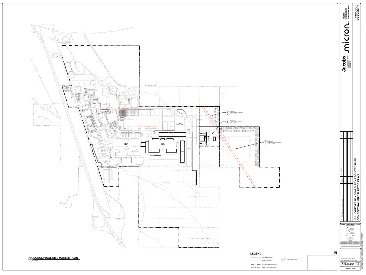 Site plan: Micron's 239-acre annexation for campus expansion approved, with new electrical substation