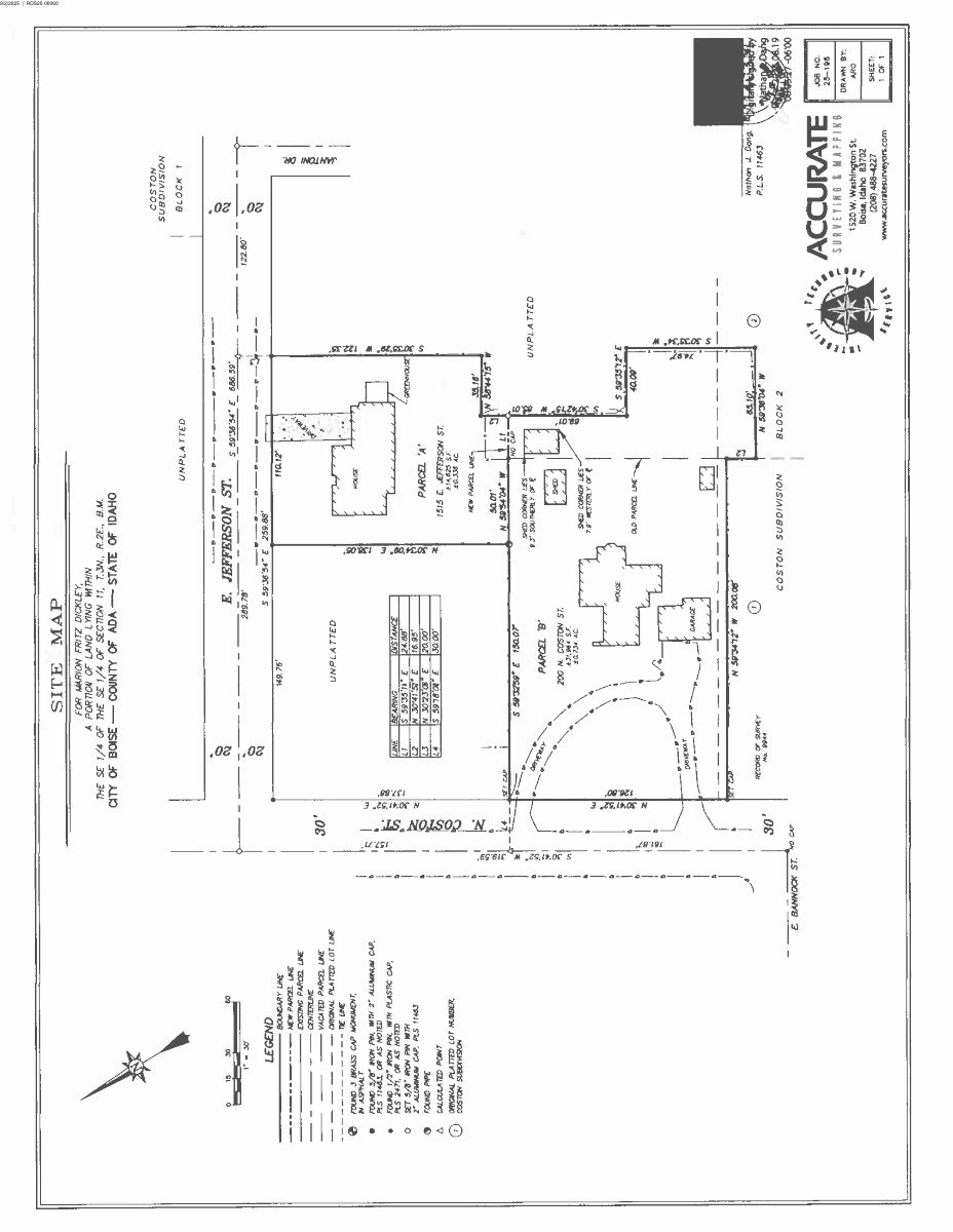 Site plan: Record of survey