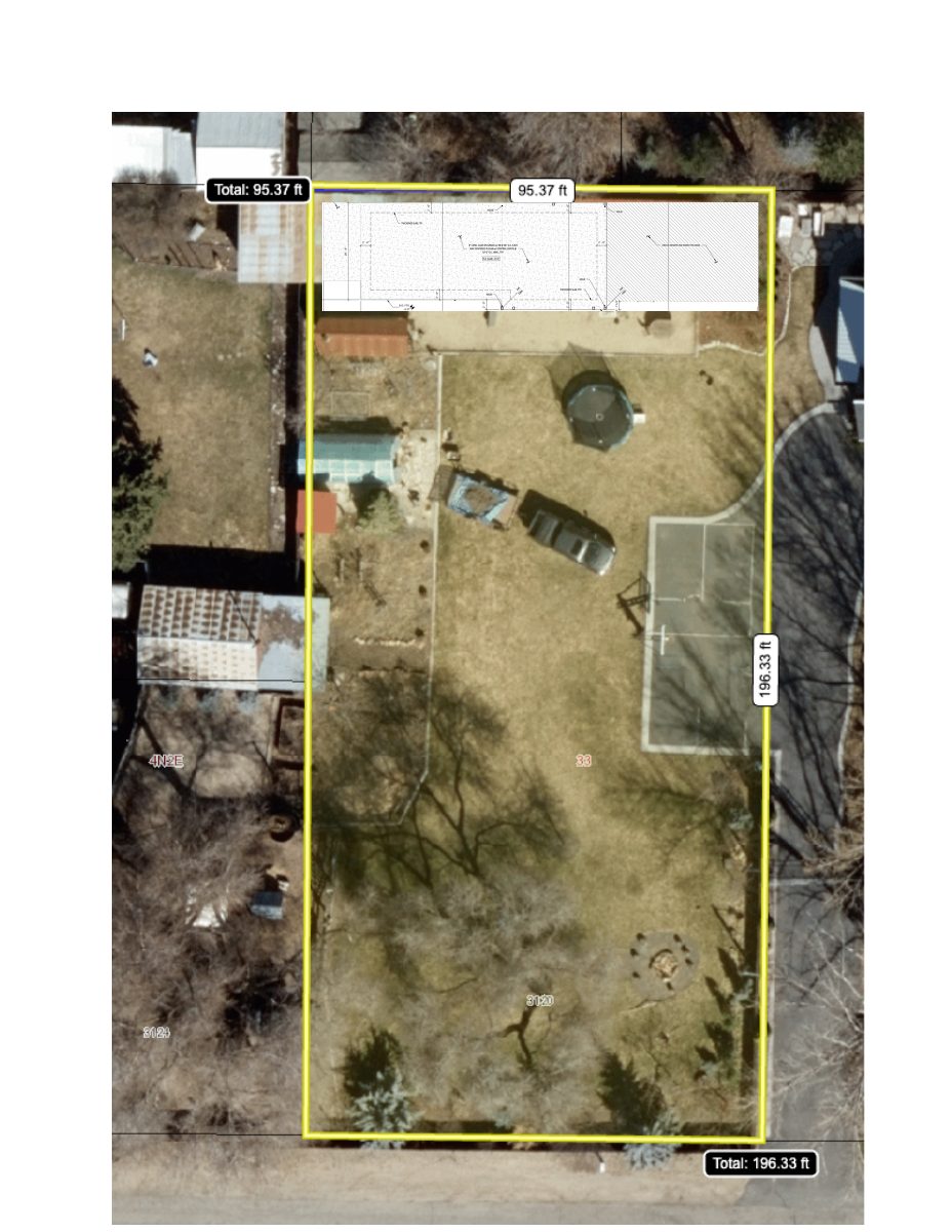Site plan: Large accessory building in rear setback approved on residential lot