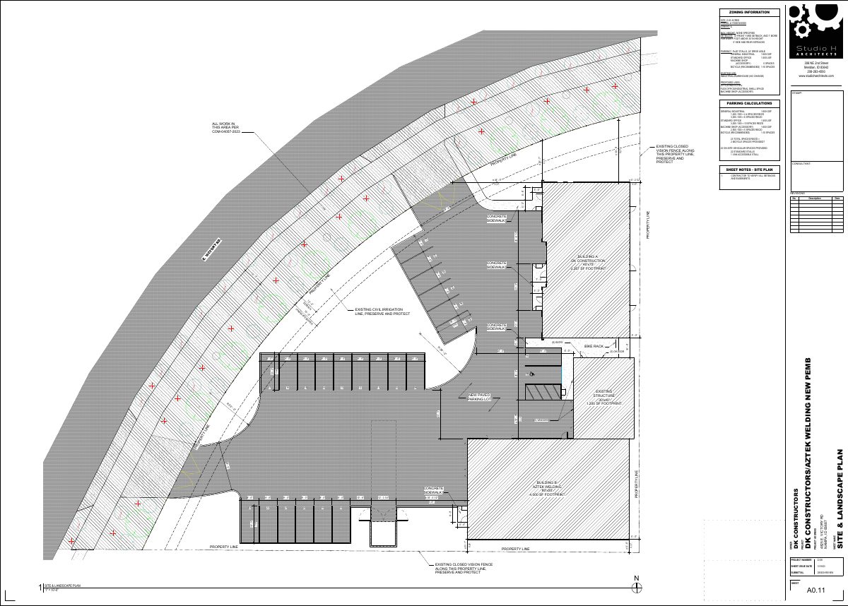 Site plan: Two new commercial and industrial buildings approved on 0.83-acre lot