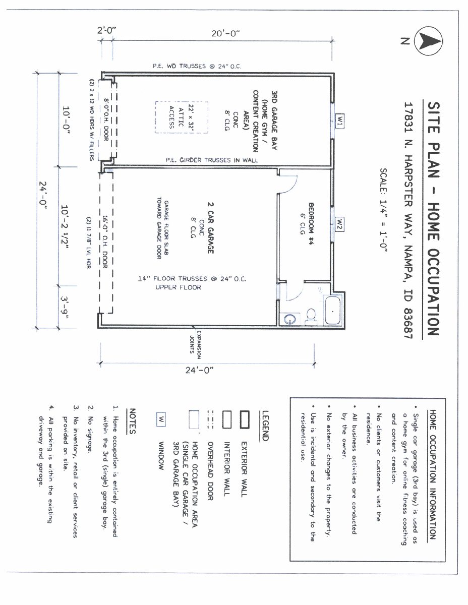 Site plan: Home personal training and online coaching business approved