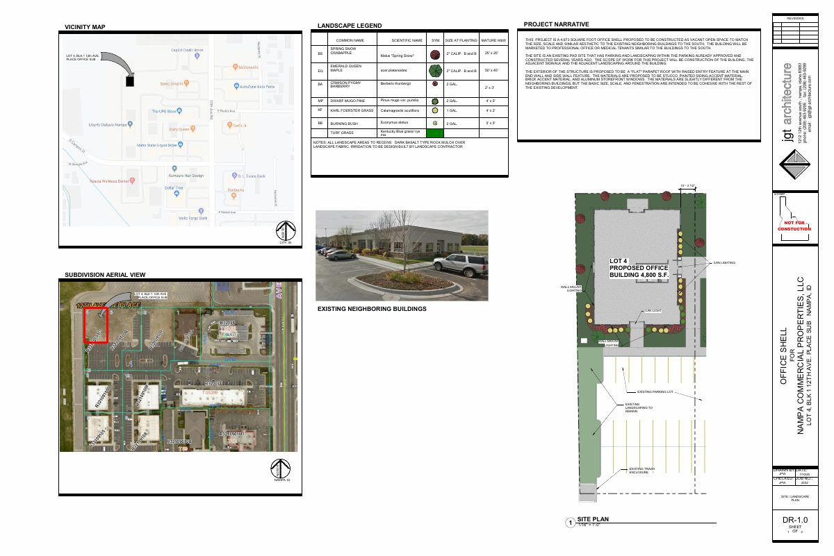 Site plan: 4,673-square-foot office building approved with conditions in Nampa