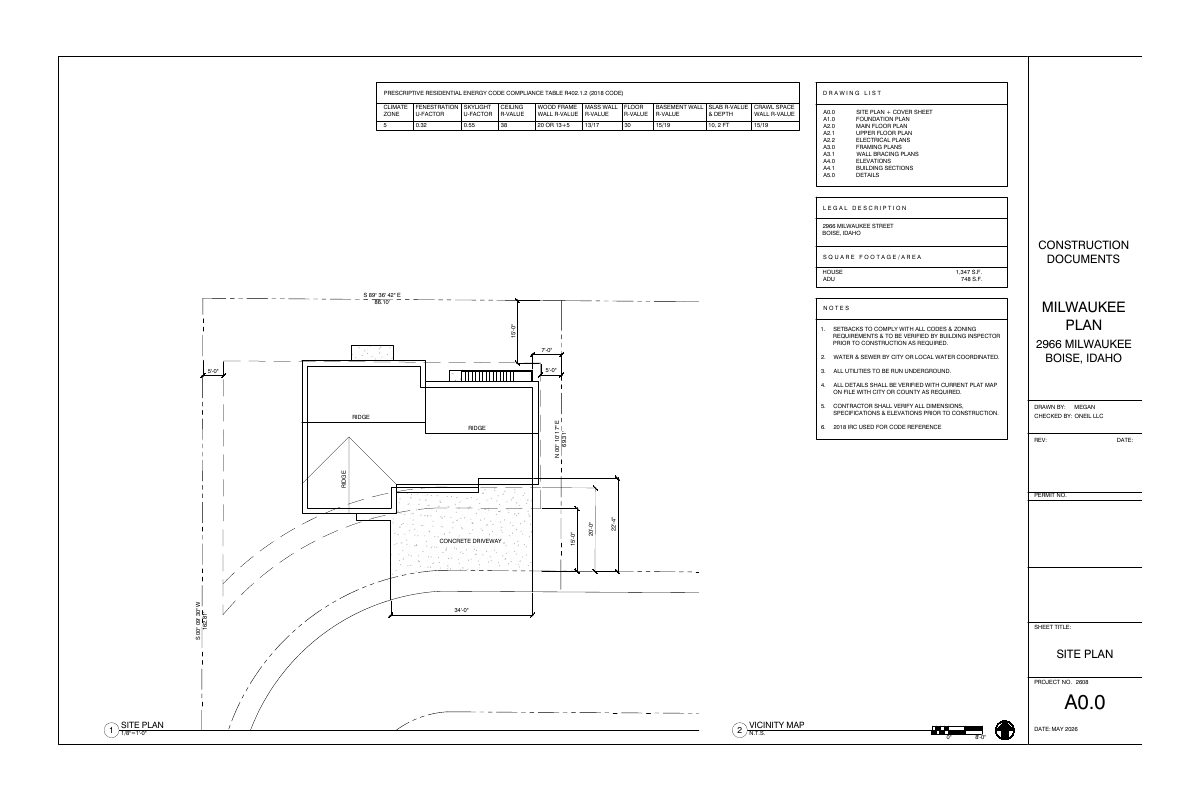 Site plan: Two-story house with apartment over the garage proposed on 0.17-acre lot