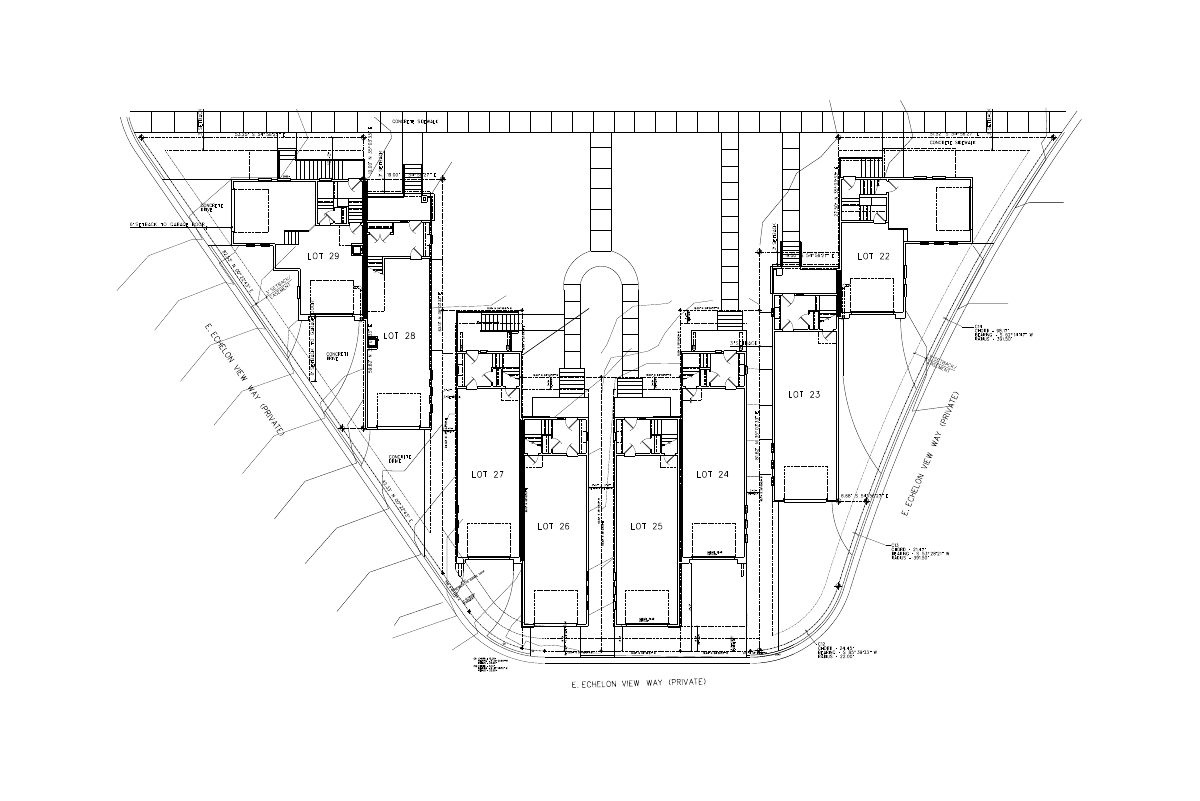 Site plan: Request would shrink front setbacks for 8 townhomes in approved development