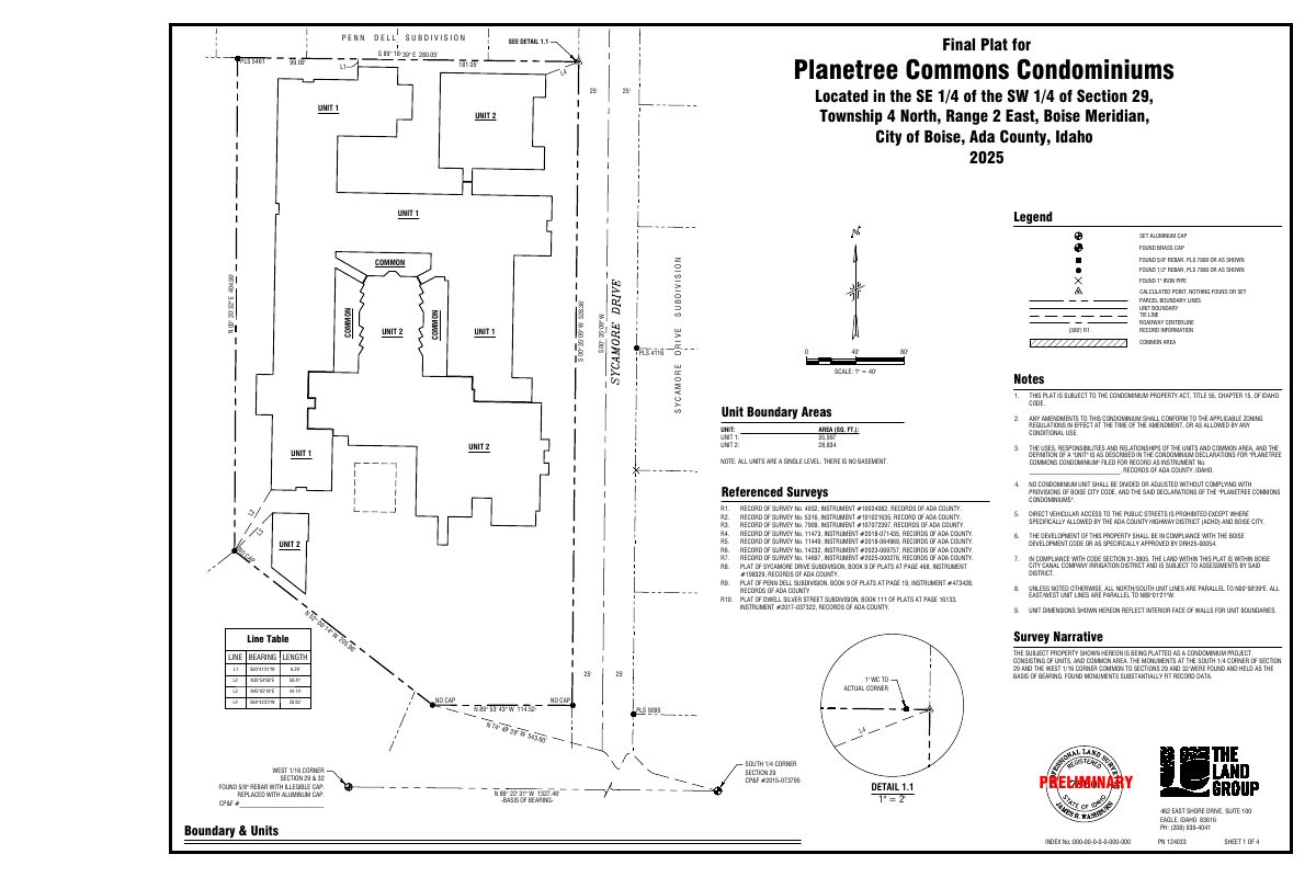 Site plan: Condominium plat approved for 3-acre site with no new building