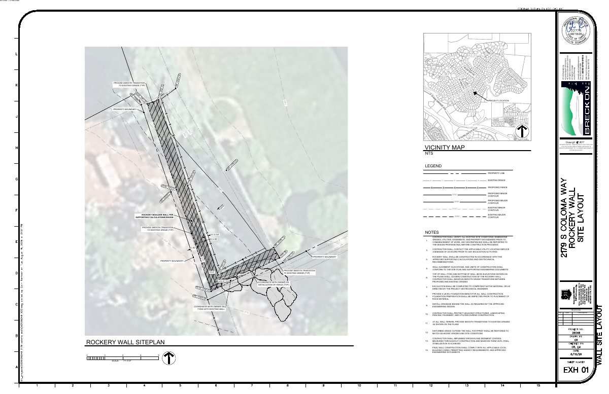 Site plan: 4.5-foot retaining wall proposed for foothills home's backyard