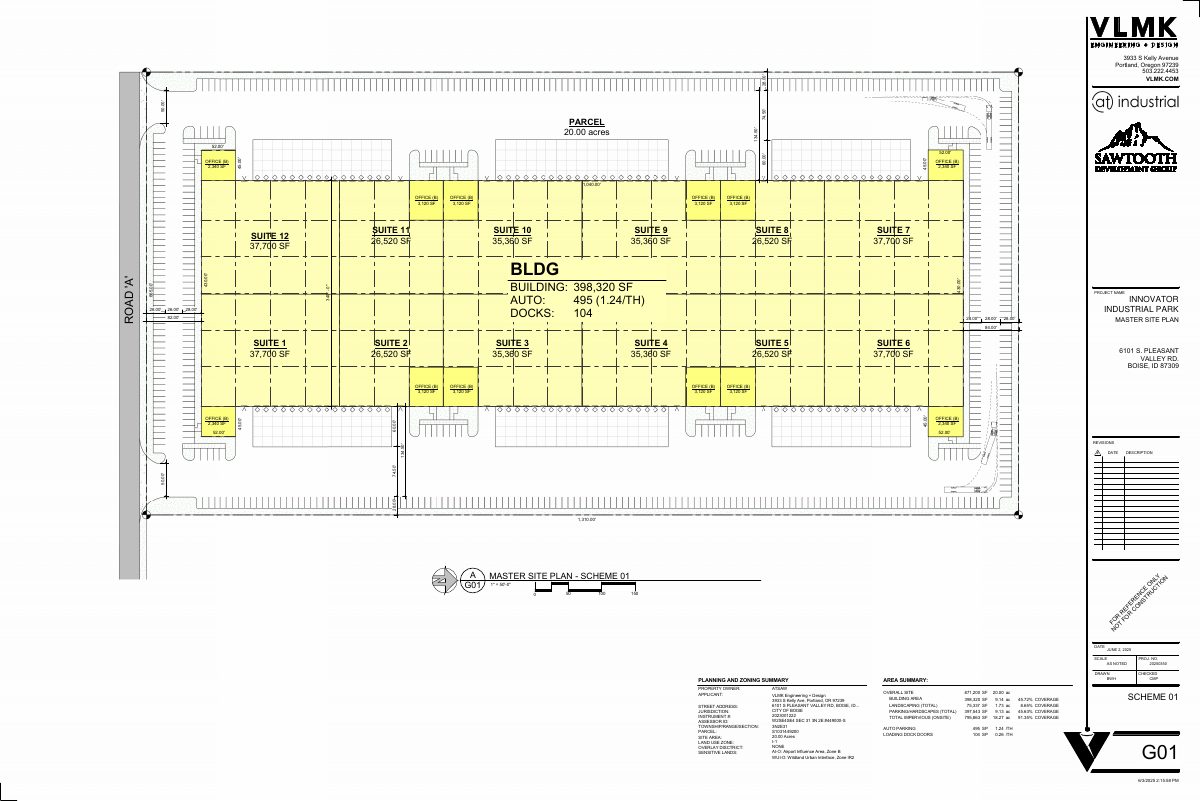 Site plan: 400,000-square-foot industrial warehouse approved on nearly 20 acres