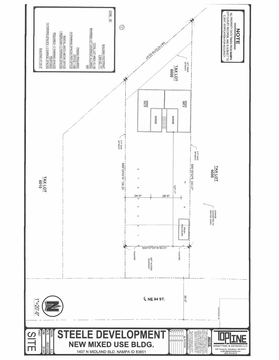 Site plan: Two-story retail and two-home building approved