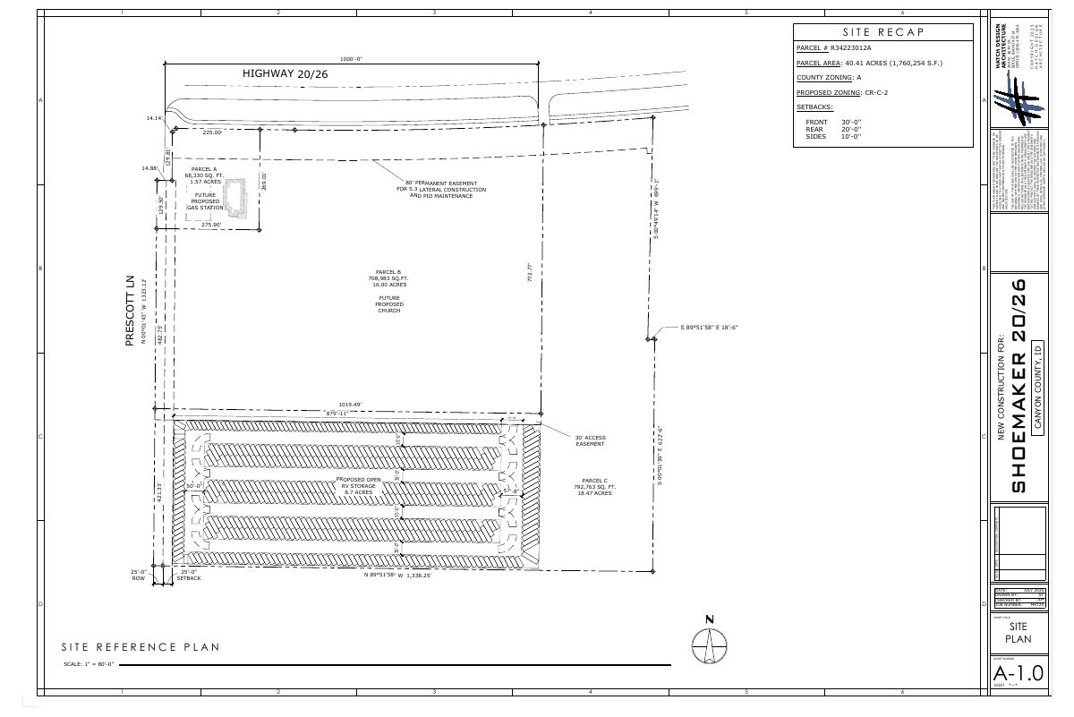 Site plan: Nampa approves pre-zoning for 39 acres of farmland planned for open-air RV storage