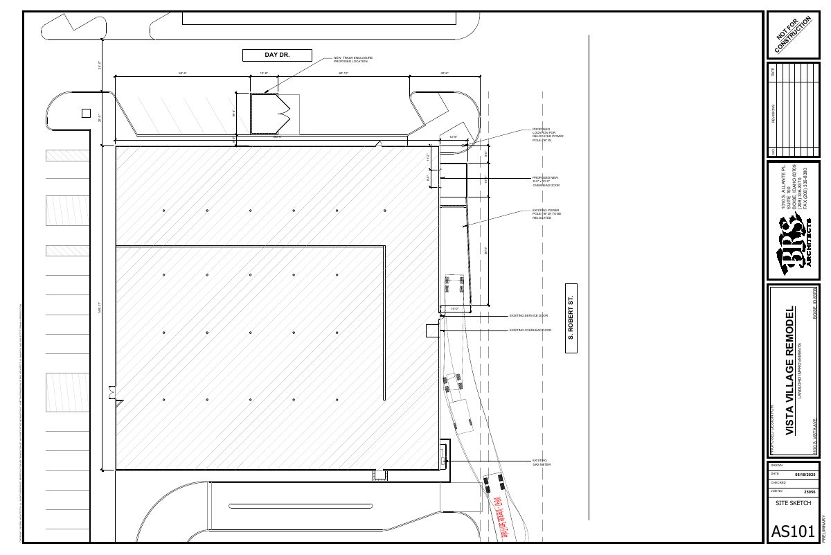 Site plan: Recessed loading dock proposed for grocery store space in existing commercial building