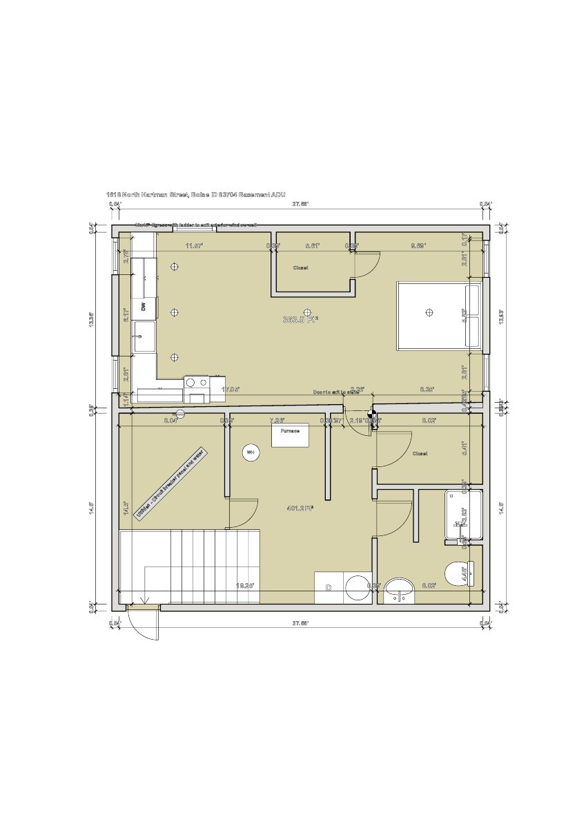 Site plan: Basement accessory dwelling unit approved through retroactive permit