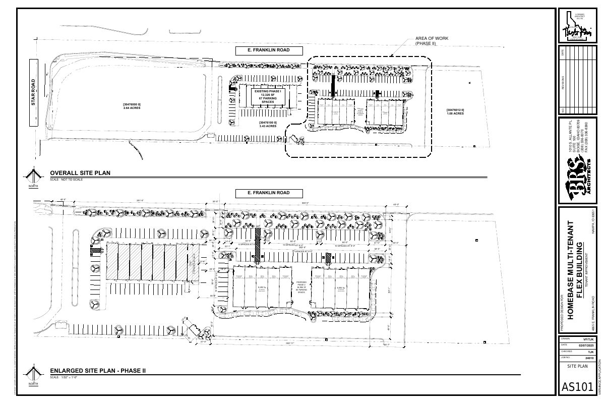 Site plan: Nampa approves reduced setback for two flex buildings with drive-thrus