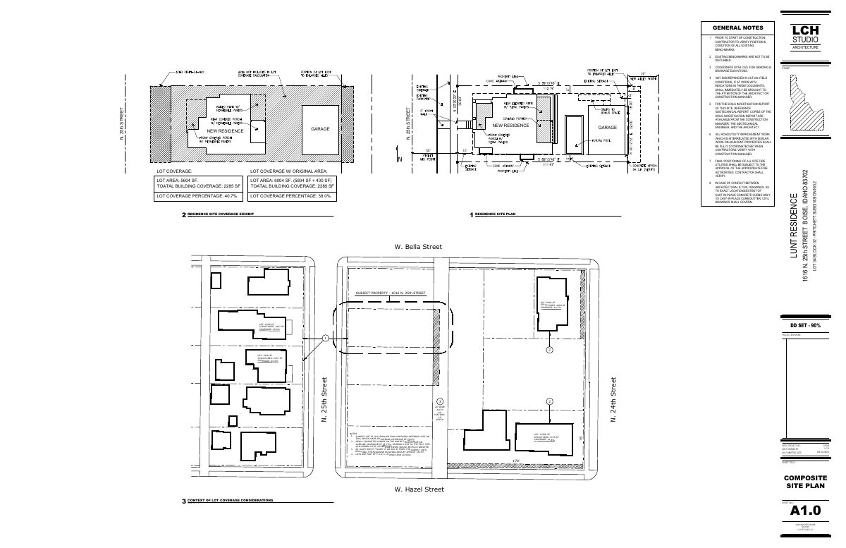 Site plan: New single-family home with detached garage approved in historic district