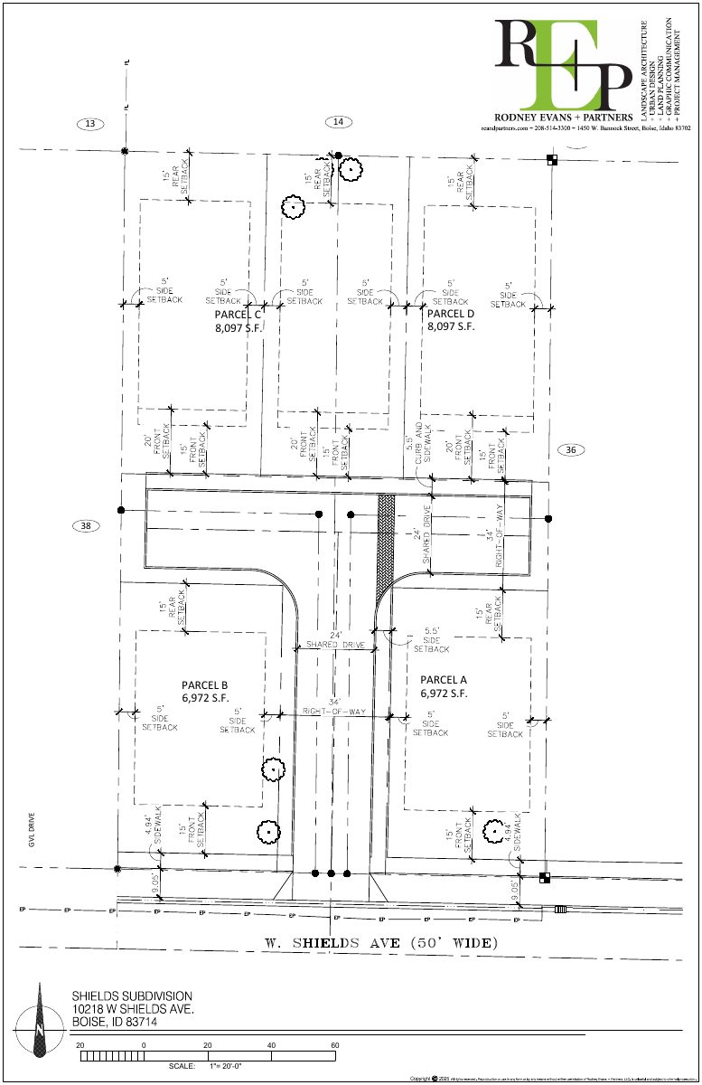 Site plan: 5-lot subdivision for five homes approved on less than an acre