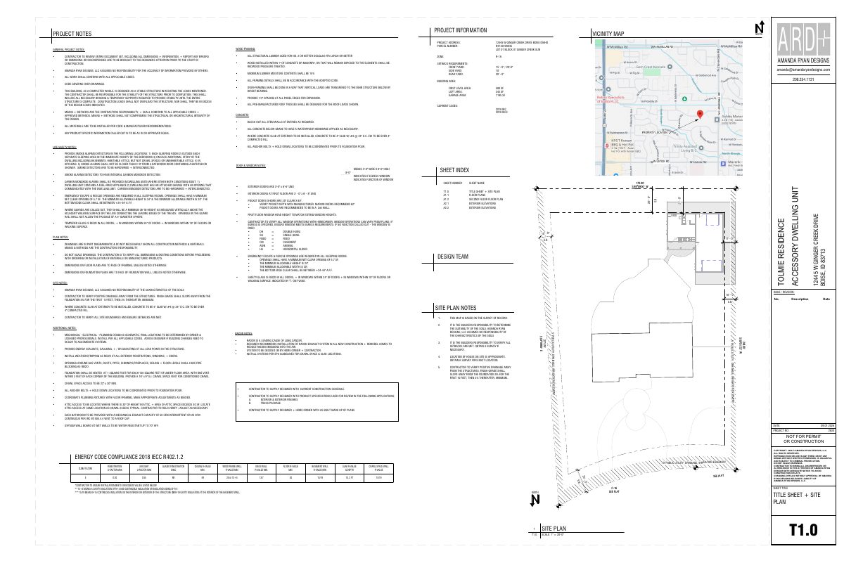Site plan: Accessory dwelling unit proposed on nearly one-acre residential lot