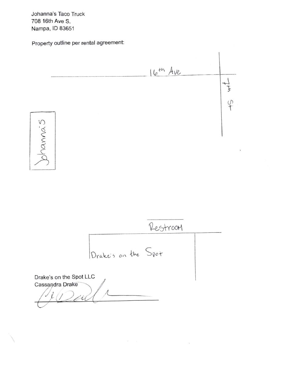 Site plan: Temporary taco business use approved in Nampa