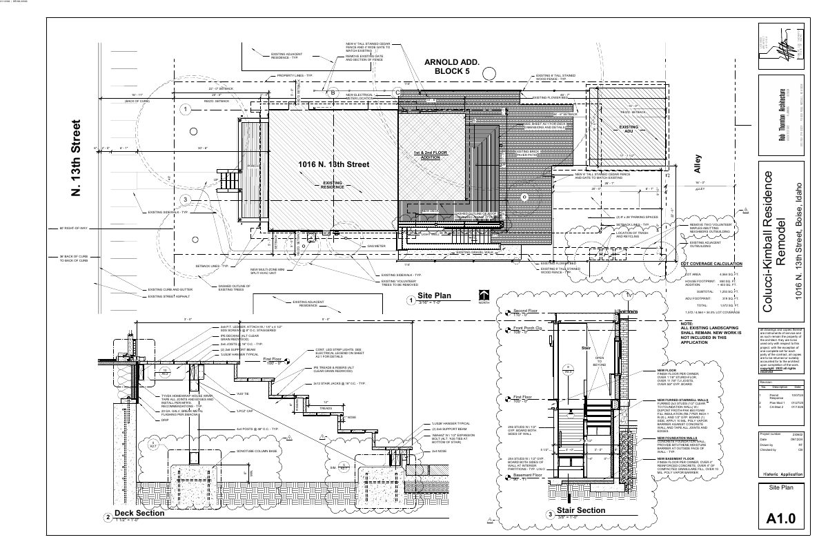 Site plan: Simpler front railing approved for historic home, ornate design rejected