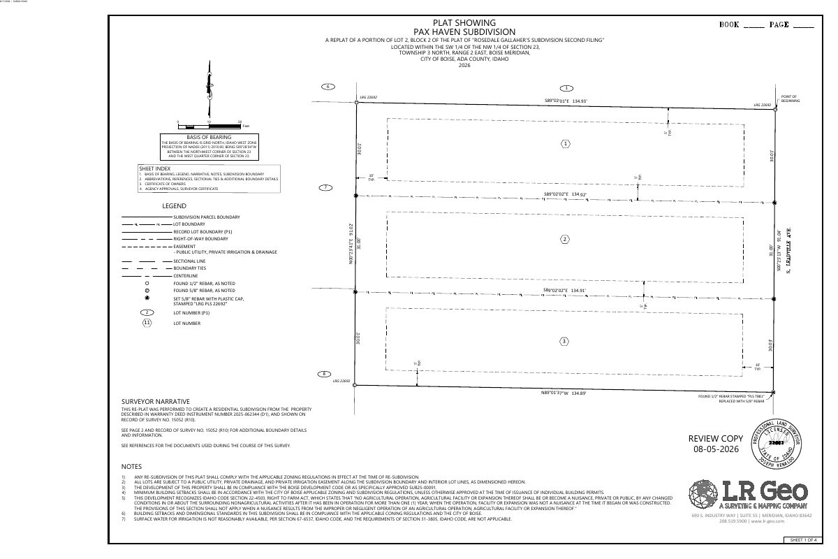 Site plan: Plan to split lot into 3 single-family lots gets revised plat