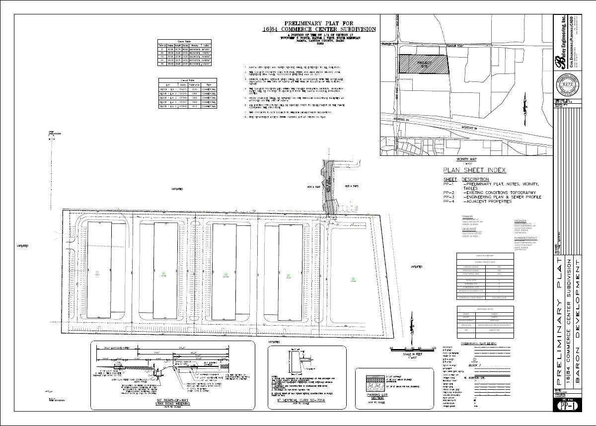Site plan: Baron Properties seeks plat for five commercial warehouse lots