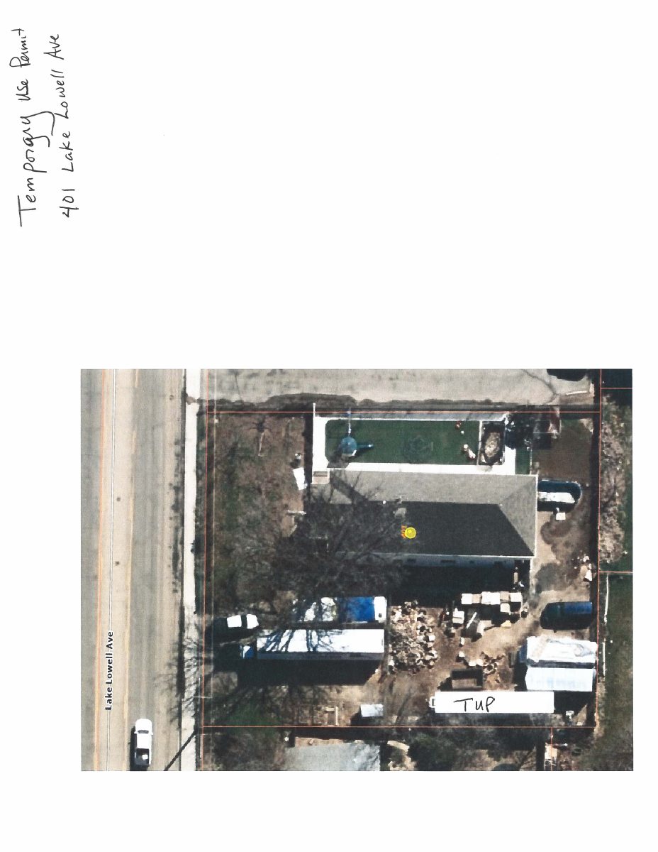 Site plan: Temporary overflow commercial trailer approved on residential lot