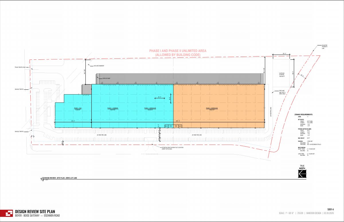 Site plan: 300,000-square-foot industrial warehouse proposed on 19 acres