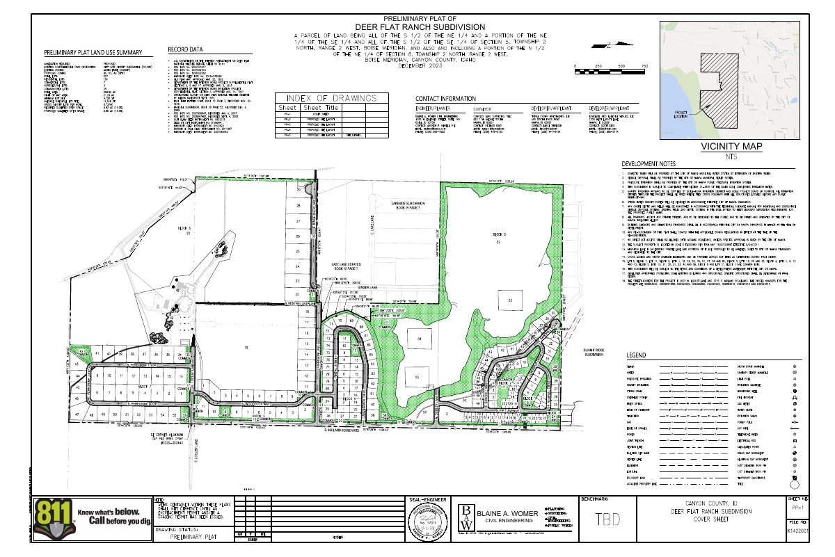 Site plan: Nampa approves 71 single-family lots and 3 commercial lots on Deer Flat Ranch plat