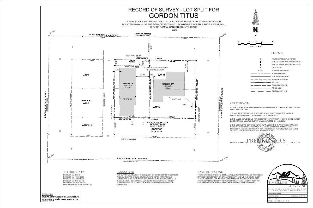Site plan: Lot split approved for residential property to allow mortgage refinancing