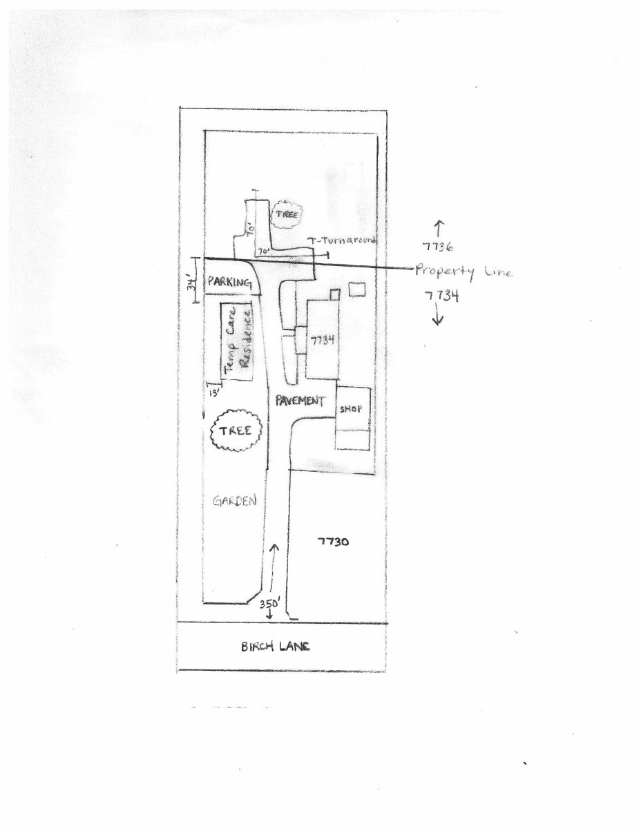 Site plan: Temporary caregiver manufactured home approved for Nampa residential lot