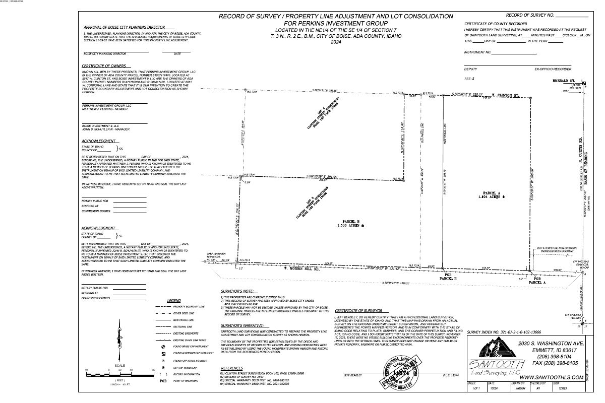 Site plan: Record of survey