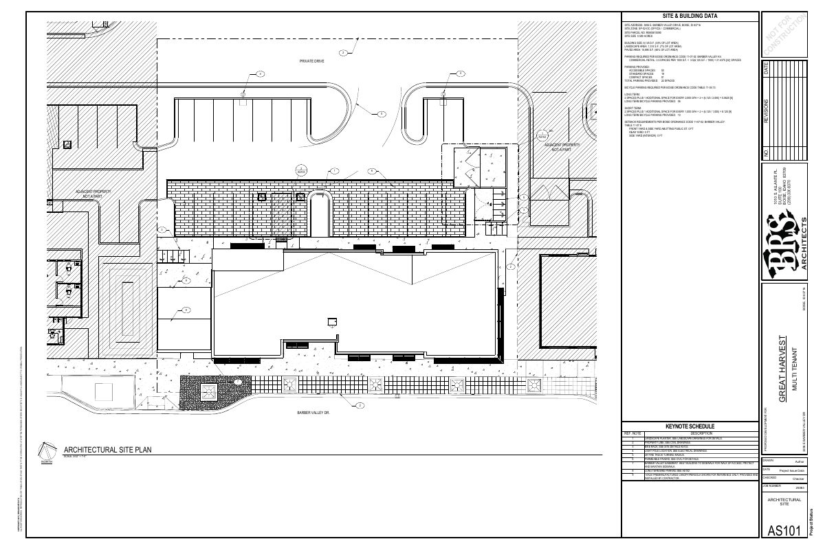 Site plan: Four-unit, 6,400-square-foot commercial building approved