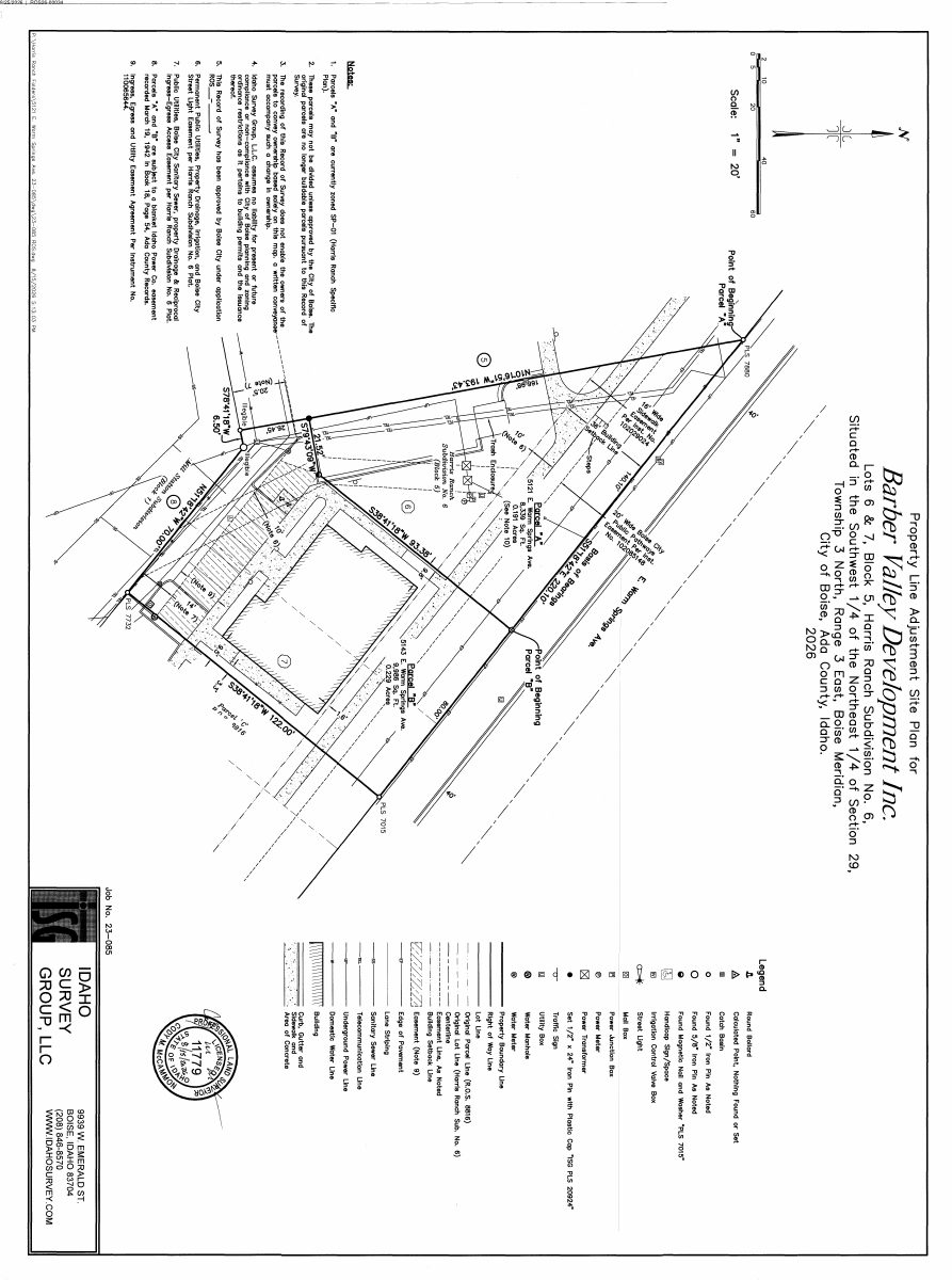 Site plan: Property line adjustment approved for quarter-acre site
