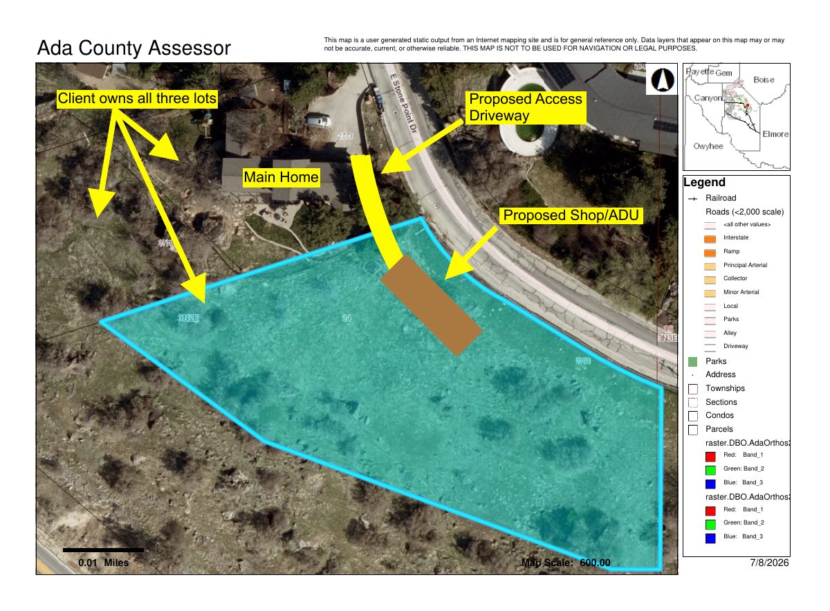 Site plan: Single-family home proposed on 1.14-acre hillside lot