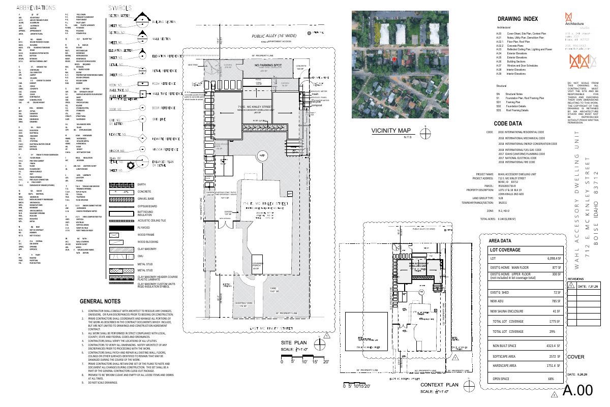 Site plan: 785-square-foot backyard rental cottage approved in historic district