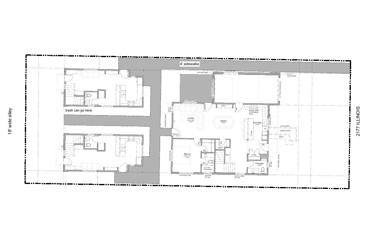 Site plan: Two backyard accessory units and a second story proposed for single-family home