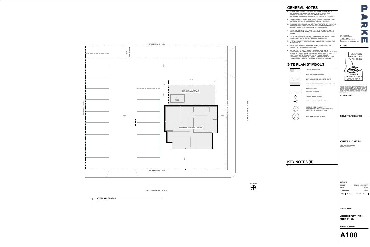 Site plan: Covered storage area approved after the fact in city design review