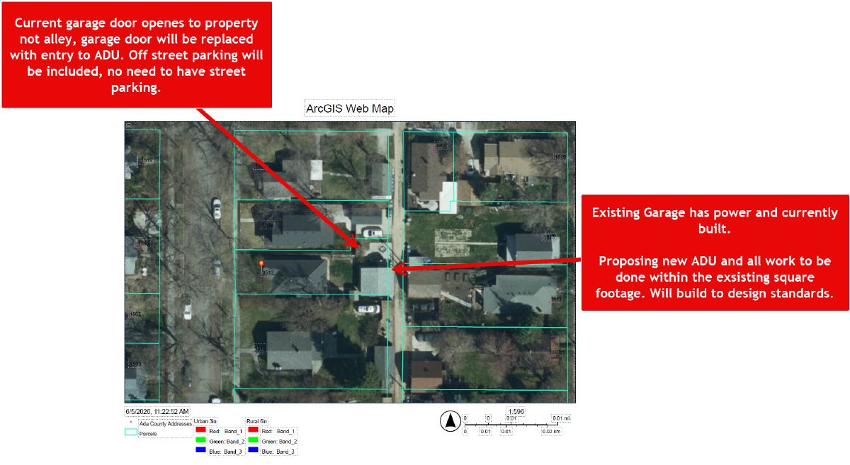 Site plan: Accessory dwelling unit proposed on 0.1-acre residential lot