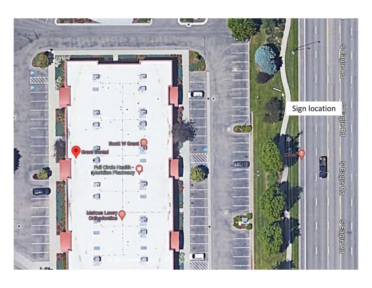 Site plan for Temporary vinyl sign for annual Candy Buy Back event approved